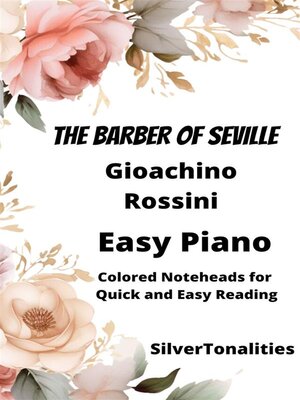 cover image of The Barber of Seville Easy Piano Sheet Music with Colored Notation